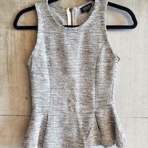 TOPSHOP Peplum Top / Grey / US4